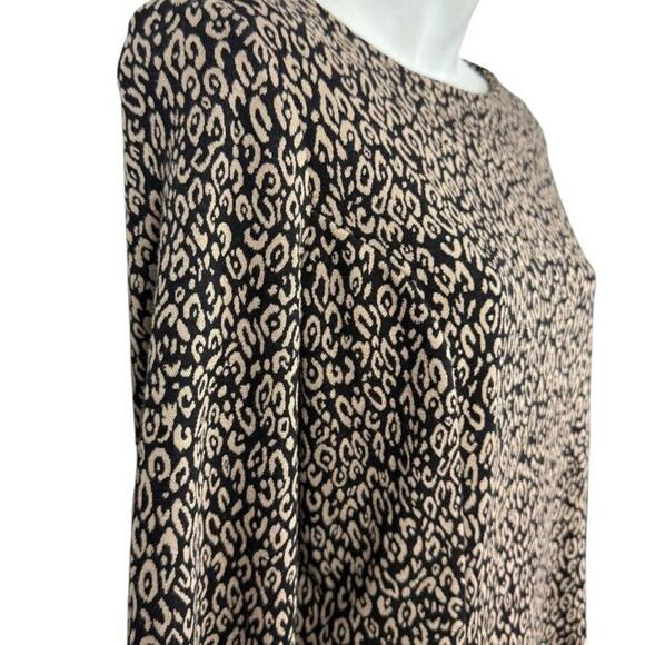 Chicos So Slimming Womens Leopard Print Stretch Sheath Knit Dress sz 0.5 / S / 6 - Picture 3 of 16